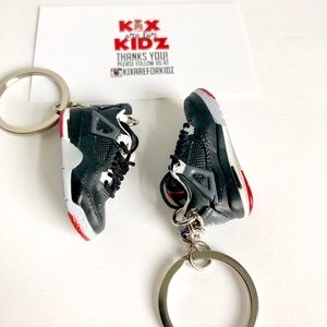 AJ 4 Bred 3D Sneaker Keychain